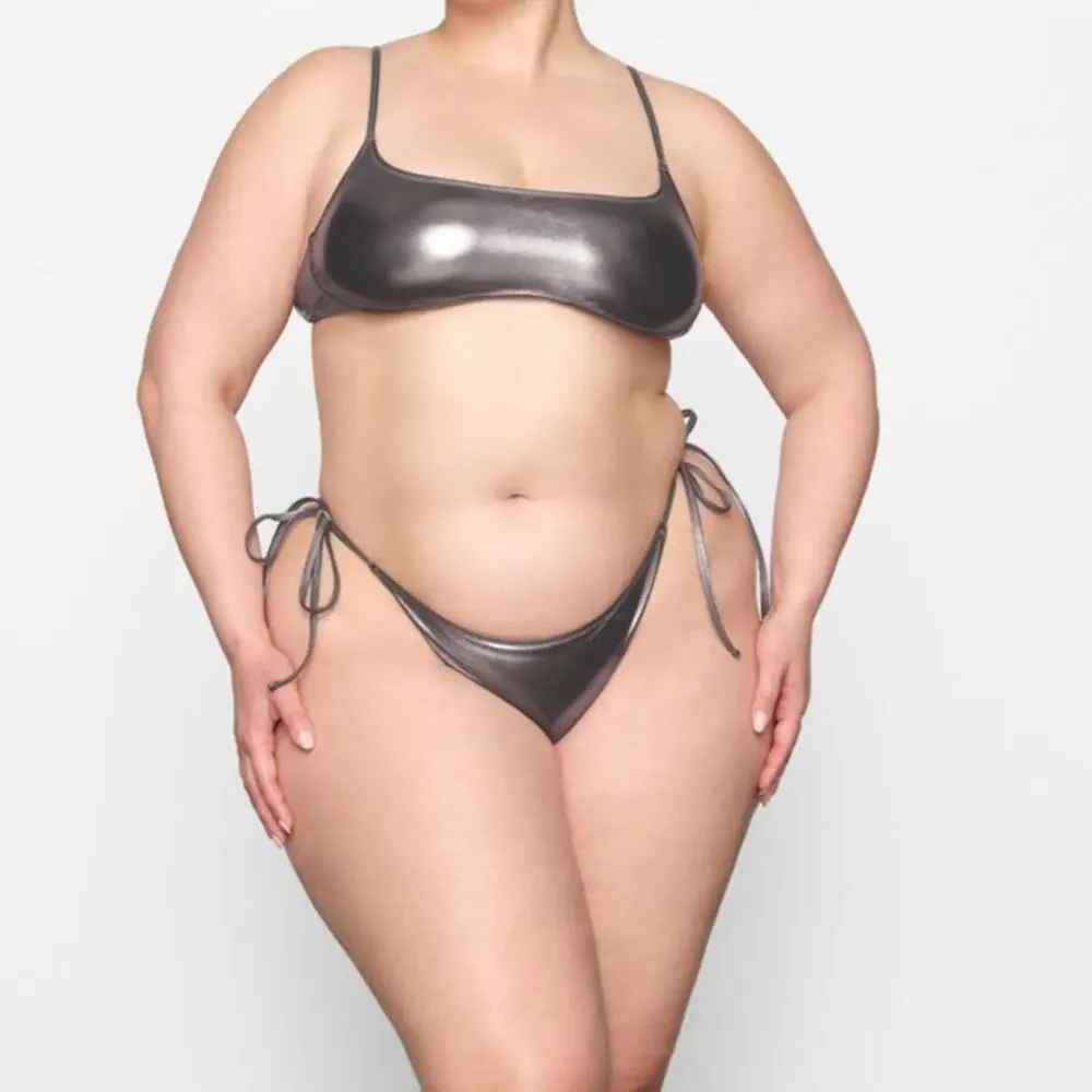 Skims Metallic Two Piece Swim Bikini Set Size 2X NWT